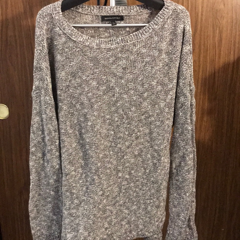 Banana Republic grey marled high-low sweater